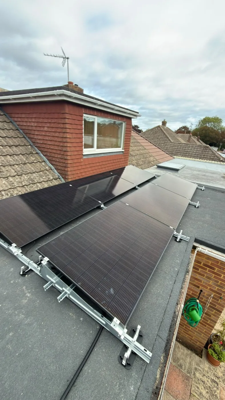 Modern British house with solar panels